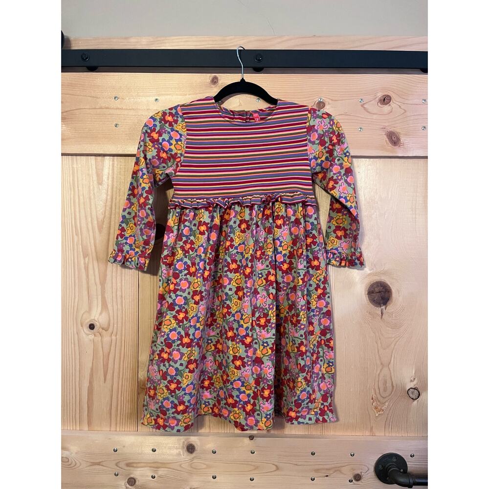 Hanna Andersson Floral and Striped Girl’s Dress Size 6/7